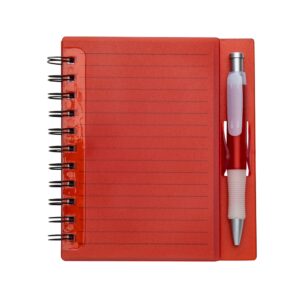 CADERNO PLÁSTICO C/ CANETA